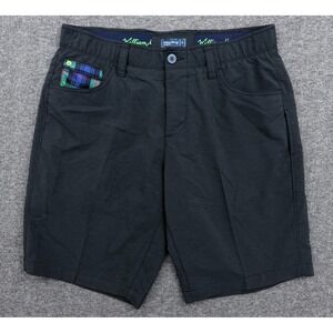 William Murray Shorts Mens 32 Black Straight Fit Performance Golf Chino Stretch